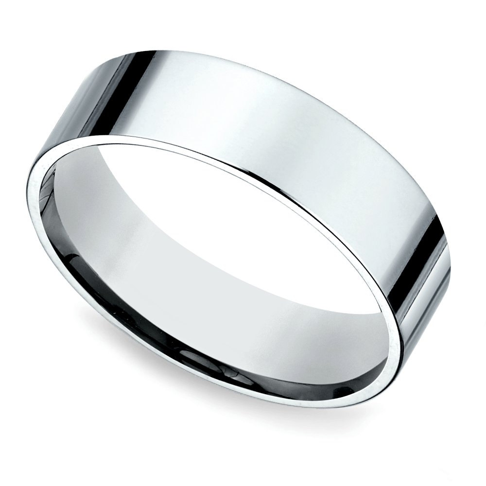Flat Men's Wedding Ring in Palladium (6mm) | Zoom