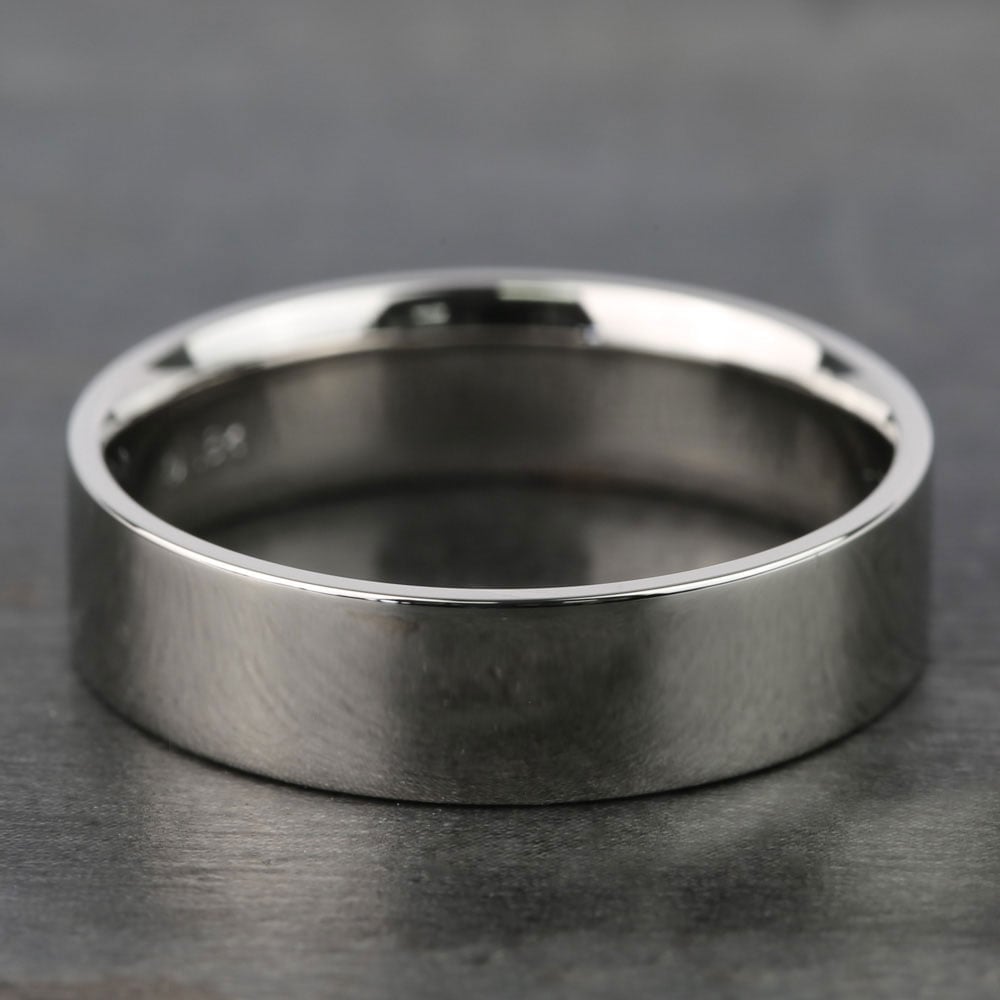 Flat Men's Wedding Ring in White Gold (6mm) | 03