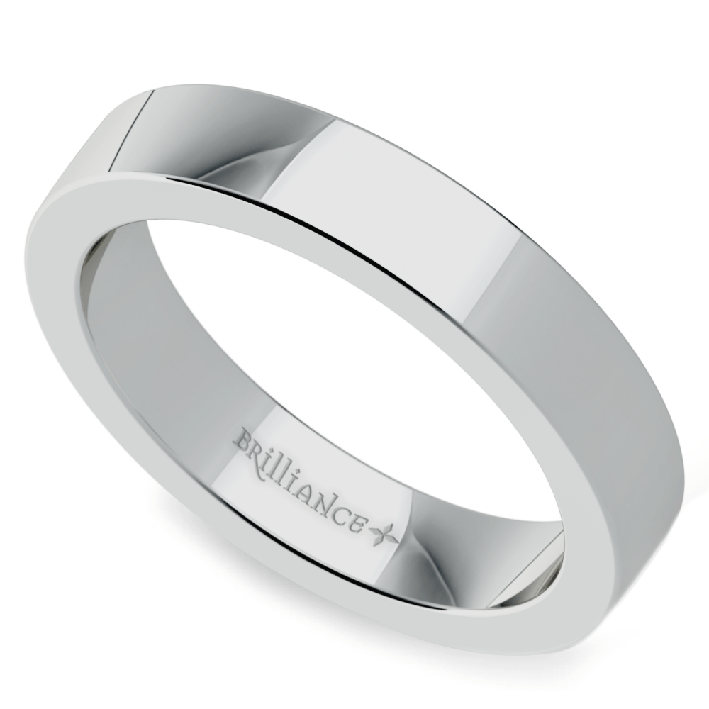 Palladium Flat Wedding Ring (4 mm) | Zoom