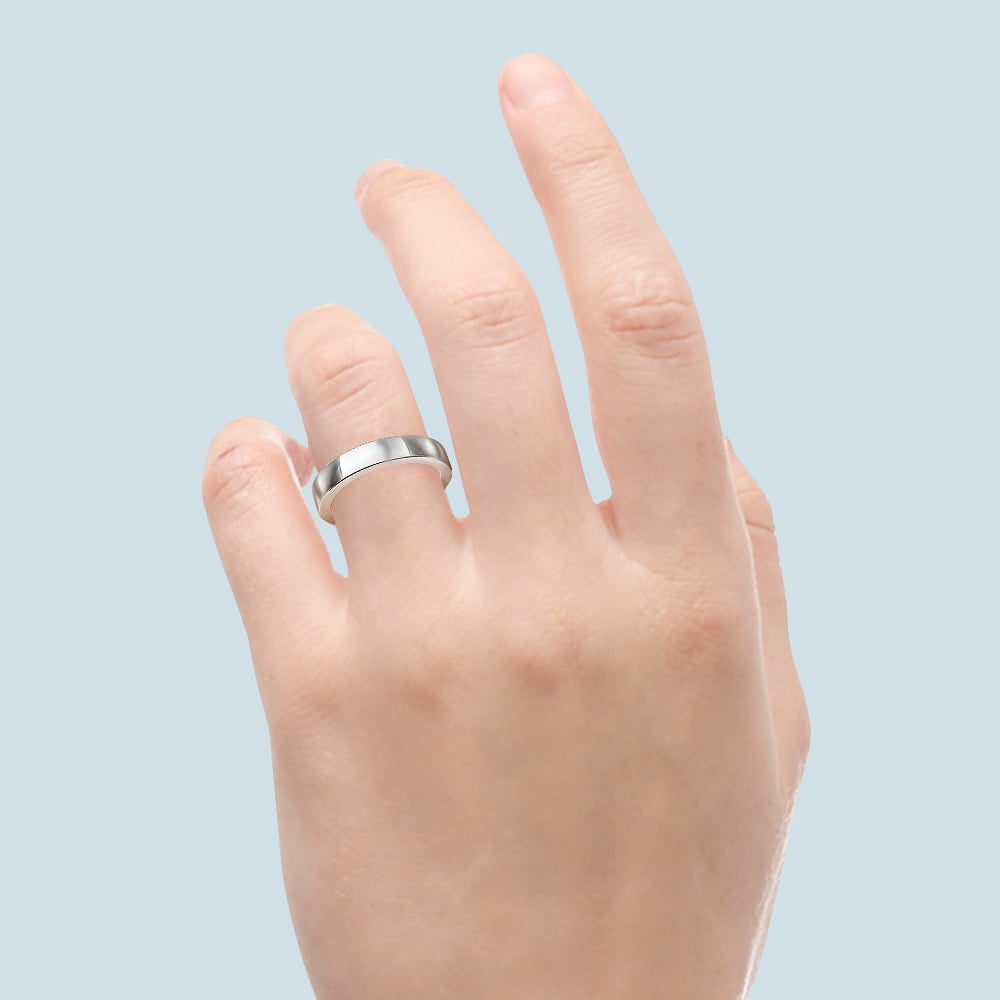 White Gold Flat Wedding Ring (4mm) | 04