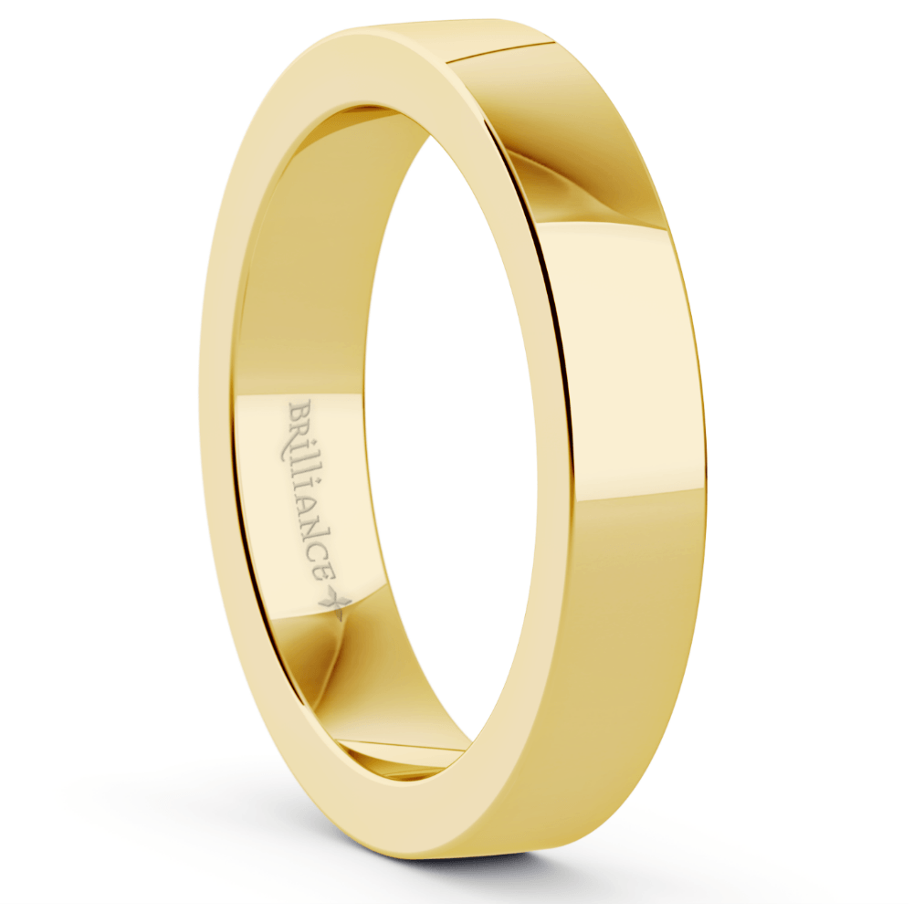 Yellow Gold Flat Wedding Ring (4mm) | 02