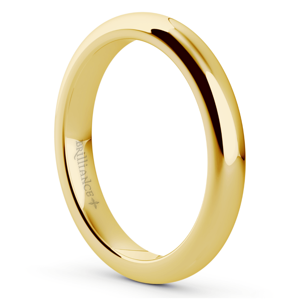 3 Mm Mens Wedding Band In Yellow Gold (Comfort Fit) | 02