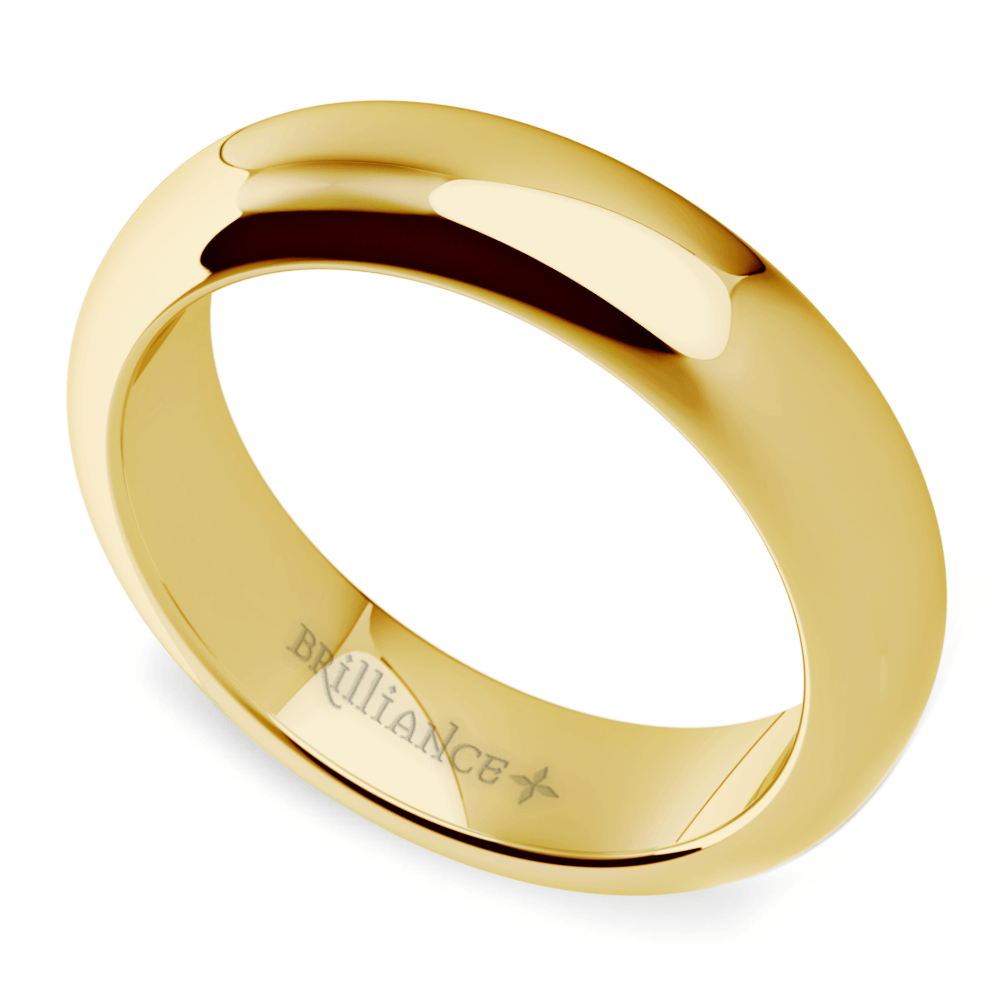 Comfort Fit Men's Wedding Ring in Yellow Gold (5mm) | 01