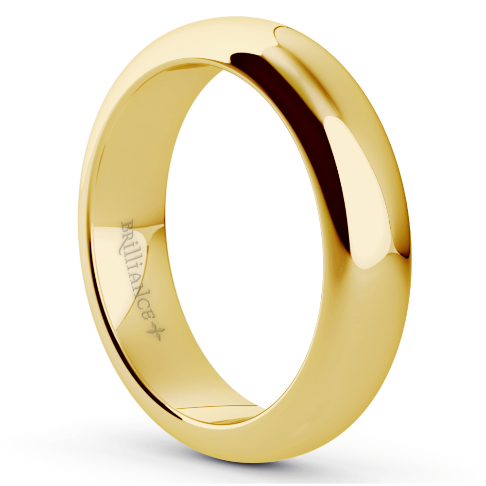 Comfort Fit Men's Wedding Ring in Yellow Gold (5mm) | 02