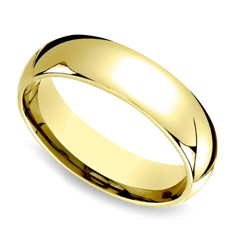 Comfort Fit Men's Wedding Ring in Yellow Gold (6mm) | 01