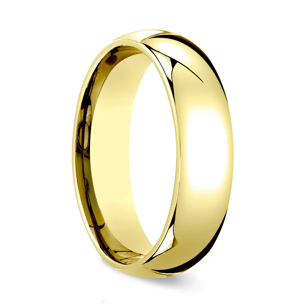 Comfort Fit Men's Wedding Ring in Yellow Gold (6mm) | 02
