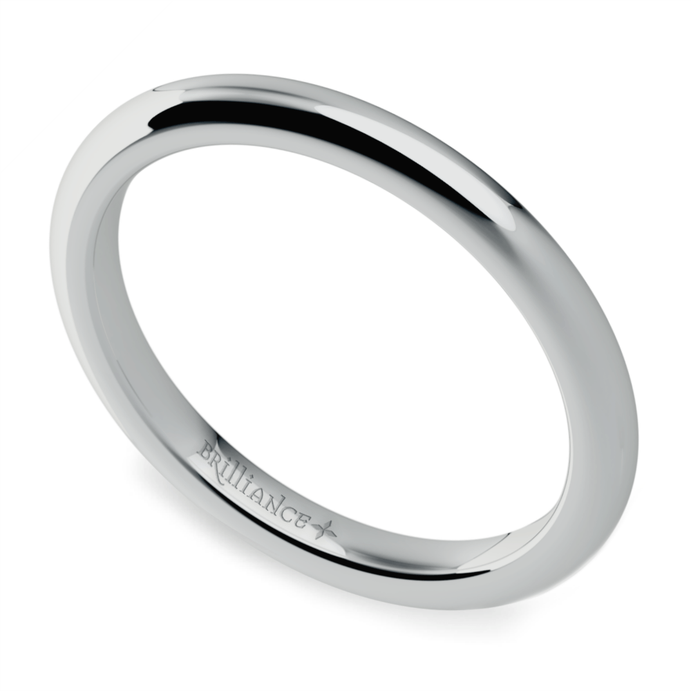 Comfort Fit Wedding Ring in White Gold (2mm) | Thumbnail 01