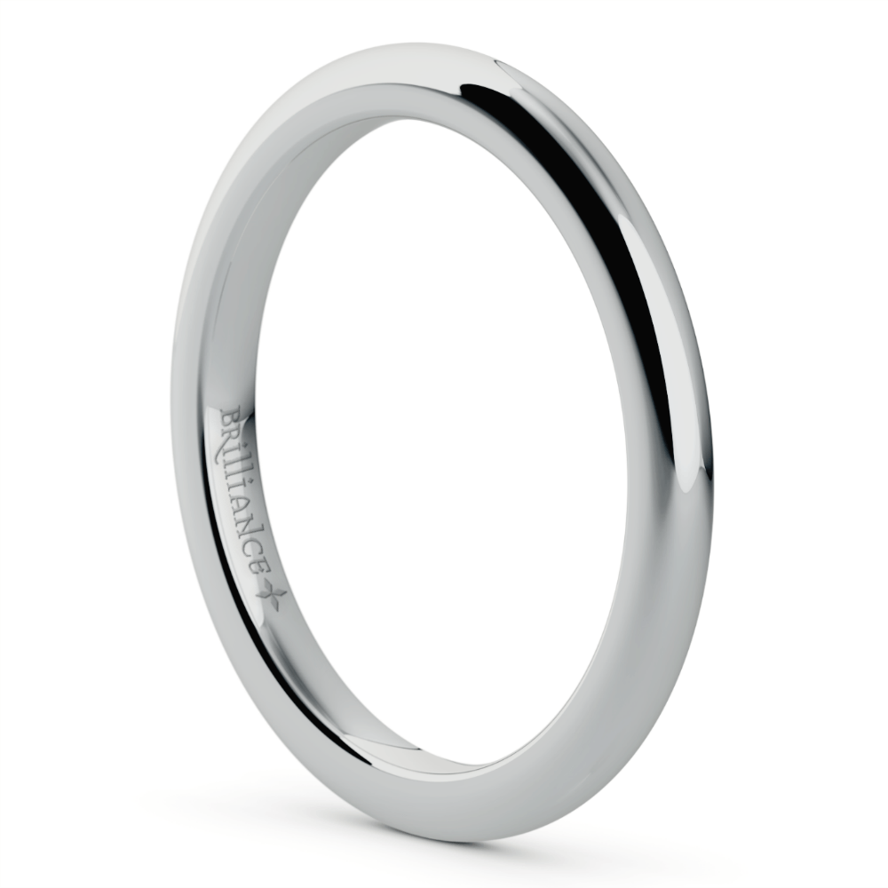 Comfort Fit Wedding Ring in White Gold (2mm) | 02