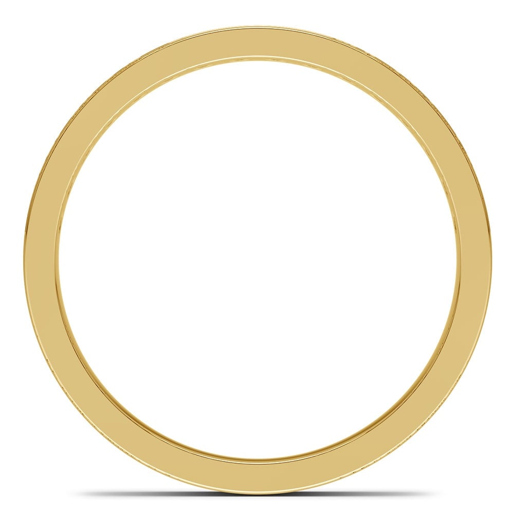 Mens Yellow Gold Wedding Ring With Diamonds (Double Channel) | 05