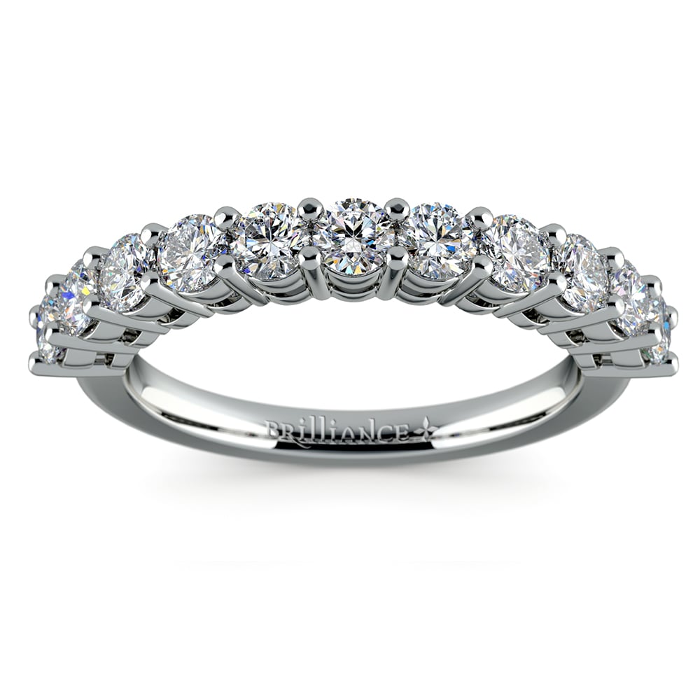 1 Ctw Eleven Stone Diamond Wedding Ring In White Gold | Thumbnail 02