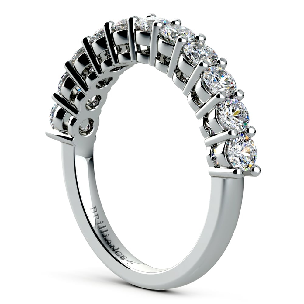 1 Ctw Eleven Stone Diamond Wedding Ring In White Gold | 04