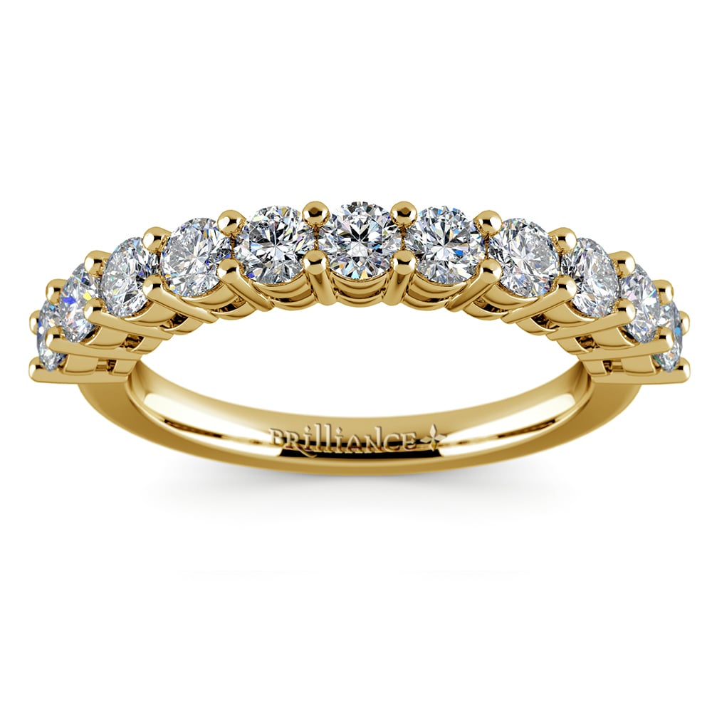 1 Ctw Eleven Stone Diamond Wedding Ring In Yellow Gold | 02