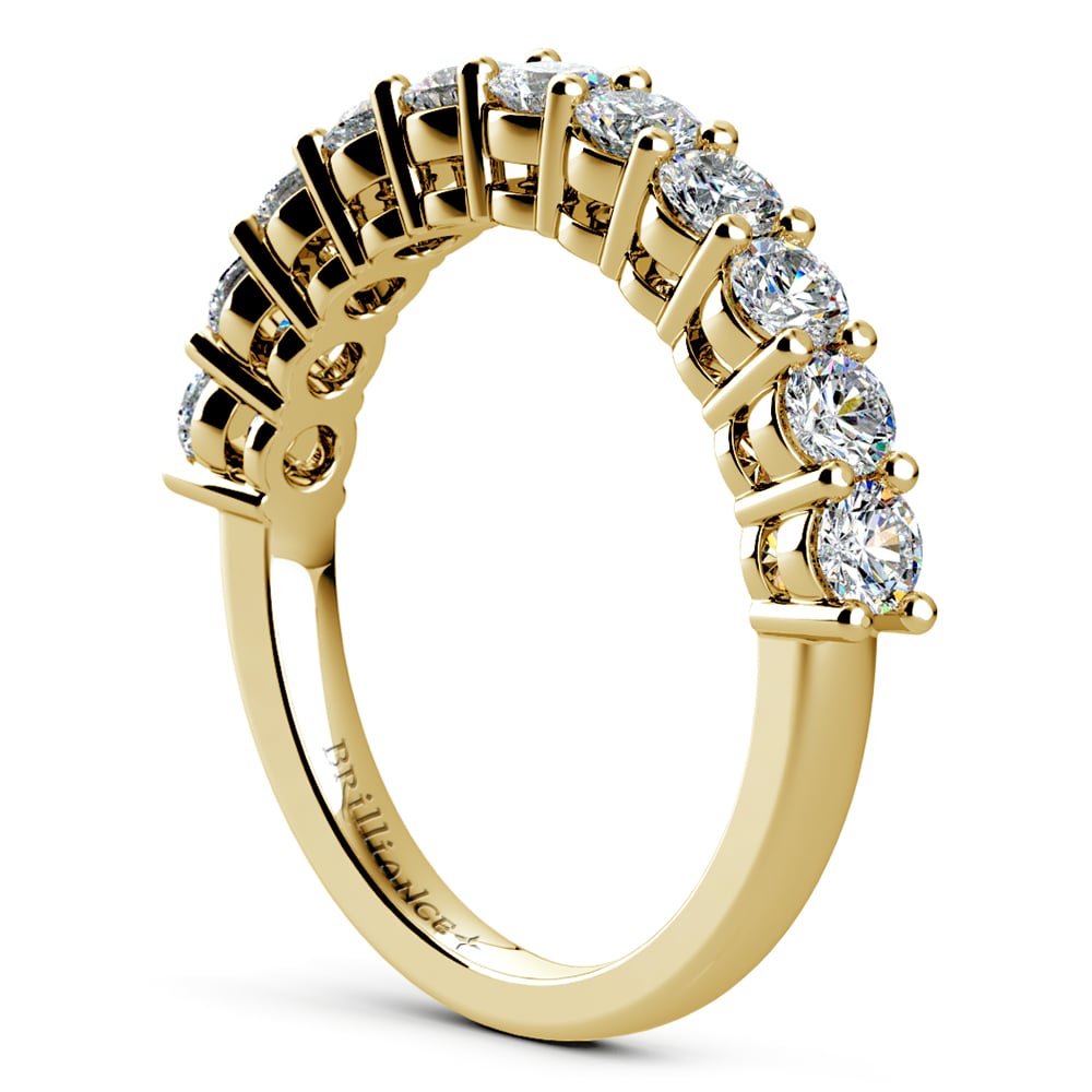 1 Ctw Eleven Stone Diamond Wedding Ring In Yellow Gold | 04