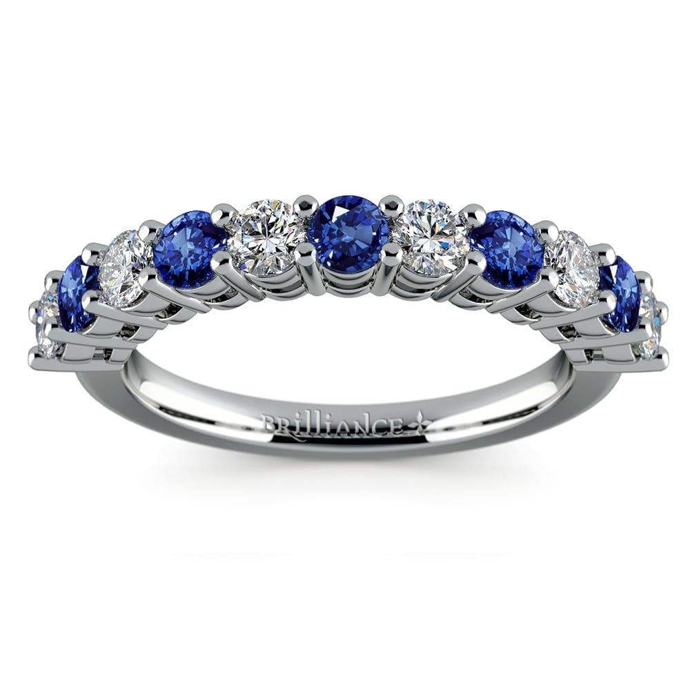 One Carat Eleven Stone Diamond And Sapphire Ring in Platinum | Thumbnail 02