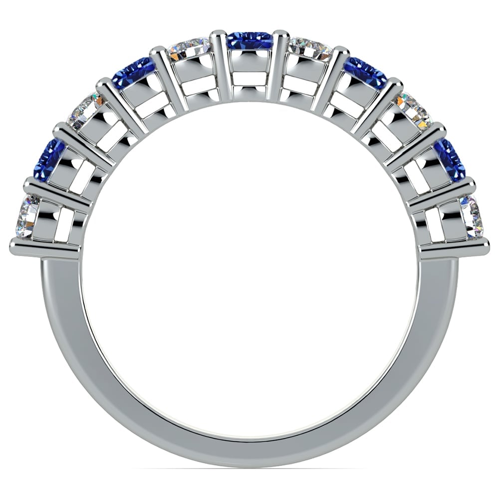 One Carat Eleven Stone Diamond And Sapphire Ring in Platinum | Thumbnail 03