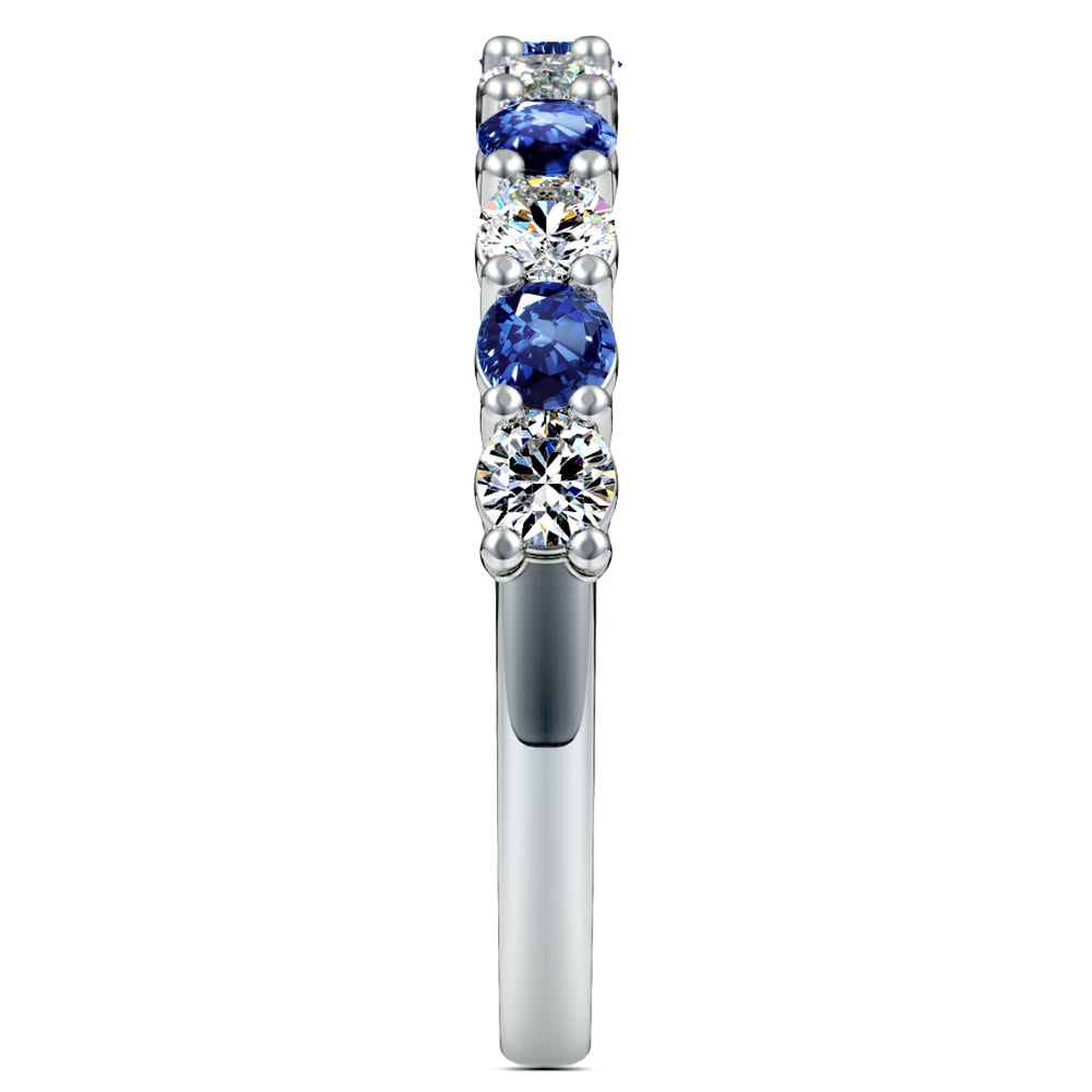 One Carat Eleven Stone Diamond And Sapphire Ring in Platinum | 05