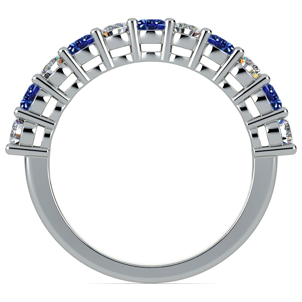 One Carat Eleven Diamond & Sapphire Ring in White Gold | 03