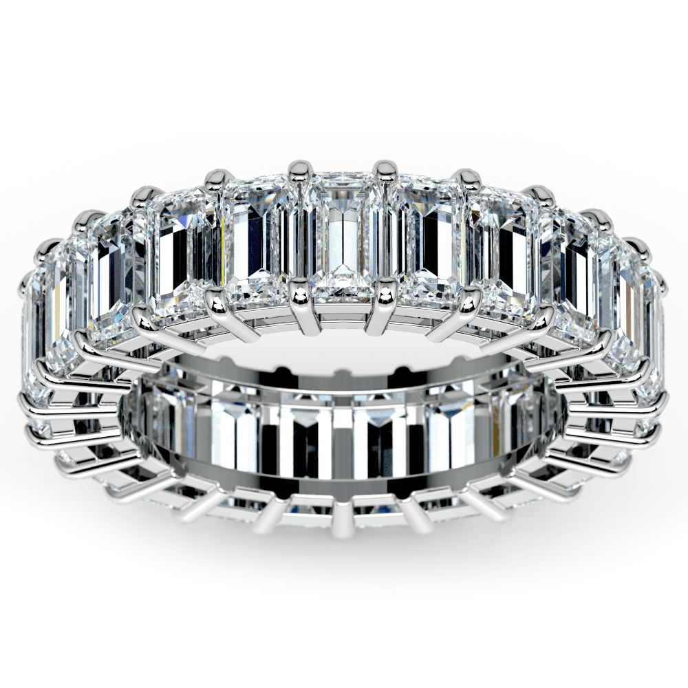 7 Carat Emerald Cut Eternity Band In White Gold  | Thumbnail 02