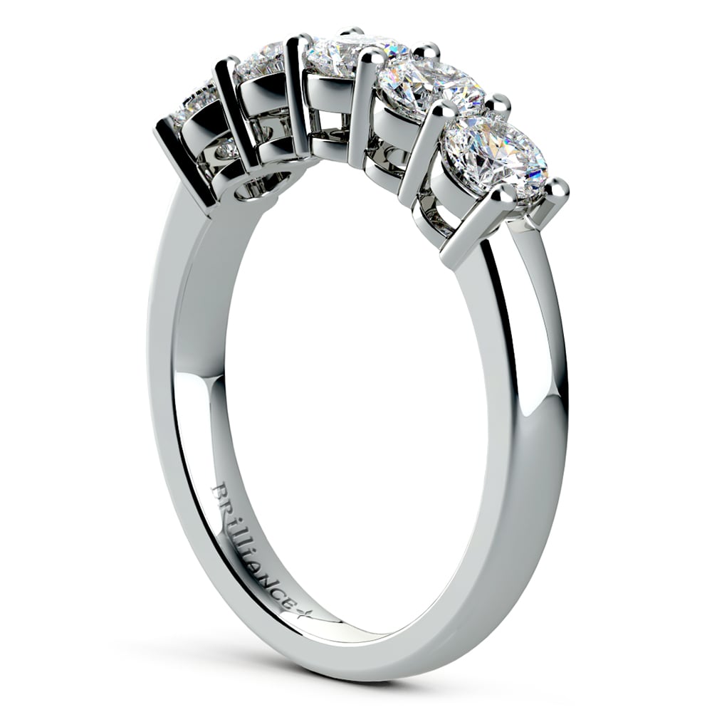 Five Diamond Wedding Ring in Platinum (1 ctw) | 04