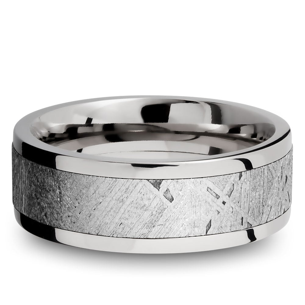 The Aldrin - Cobalt Chrome Flat Mens Meteorite Ring (8mm) | 03