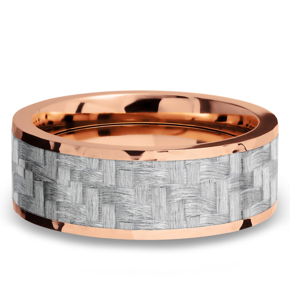 Carbon Fiber And Rose Gold Mens Wedding Ring | 03
