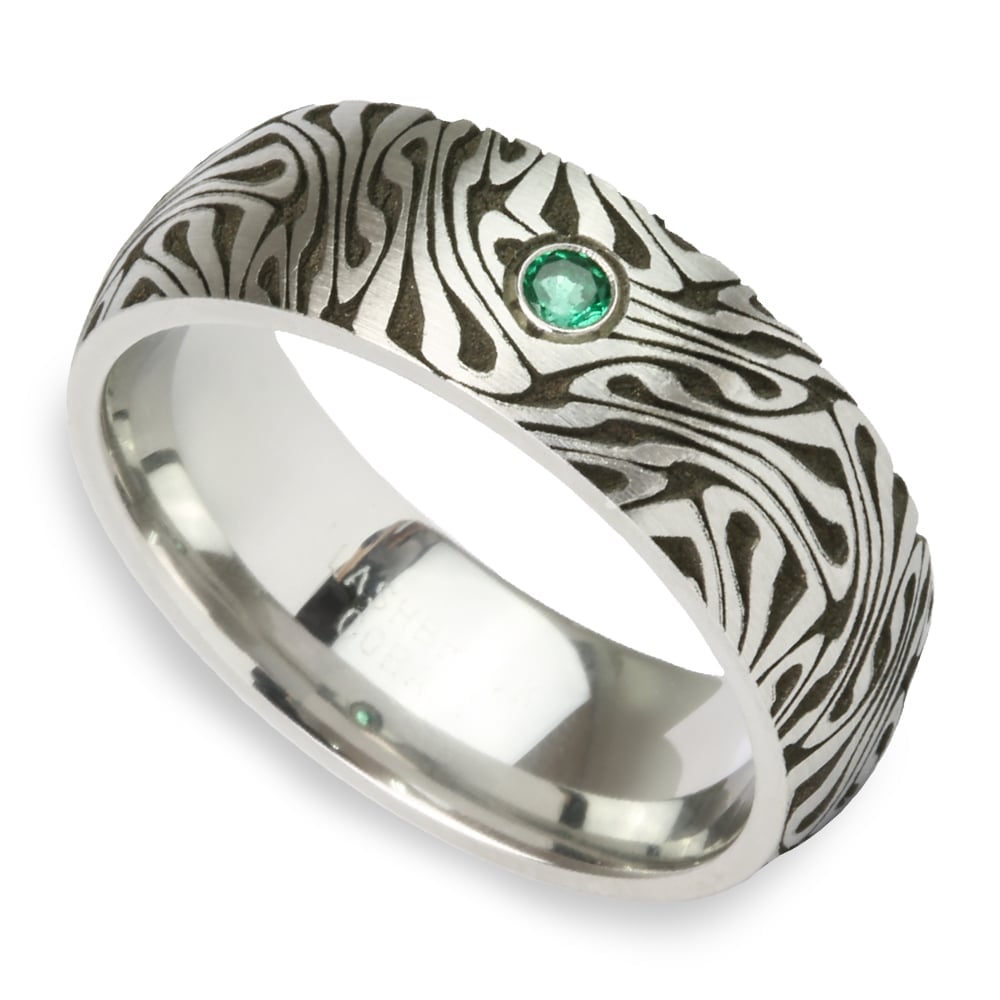 Cobalt And Emerald Mens Engagement Ring - Fortune Teller | 01