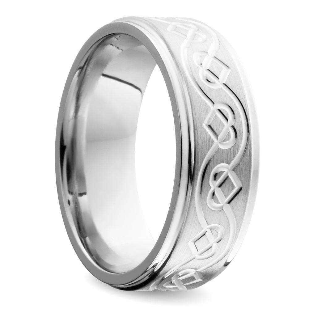 Mens Celtic Heart Wedding Ring In Cobalt (9 mm) | Thumbnail 02