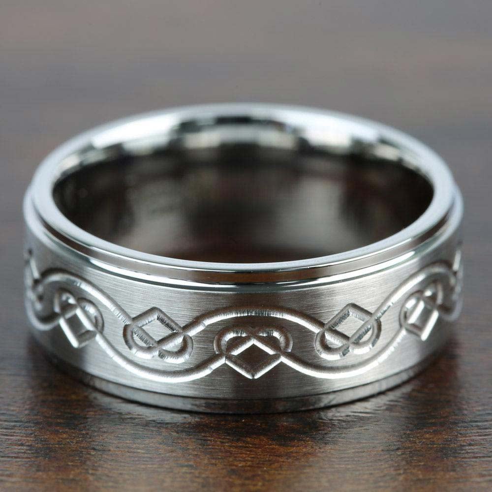 Mens Celtic Heart Wedding Ring In Cobalt (9 mm) | 03