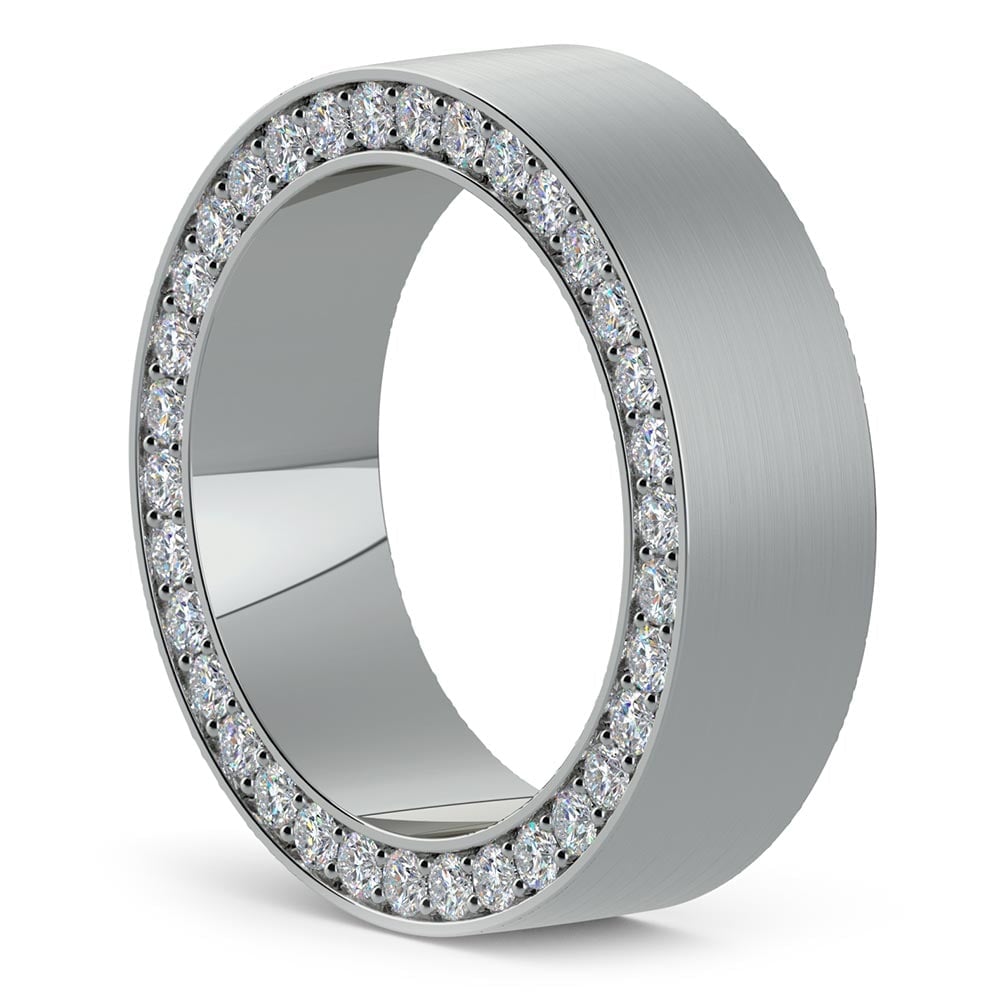 Hidden Diamond Men's Wedding Ring in Platinum (7mm) | 02