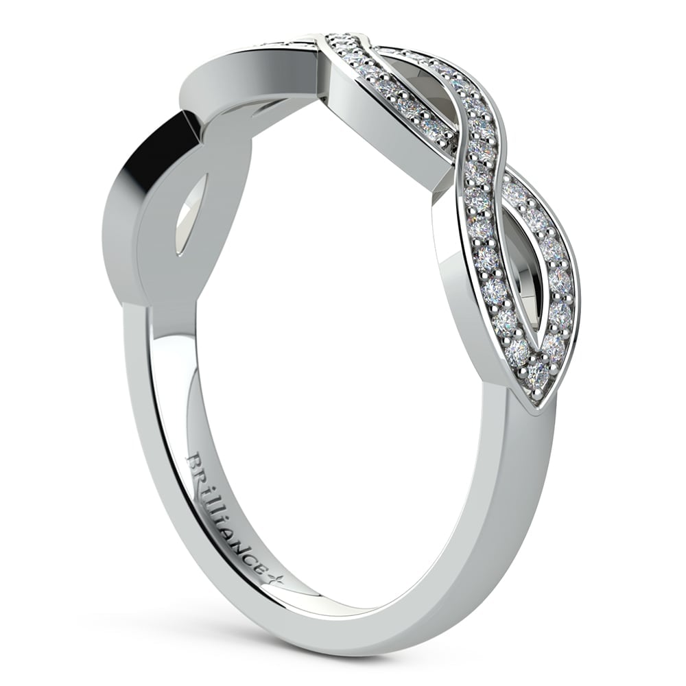 Infinity Twist Diamond Wedding Ring in White Gold | Thumbnail 04