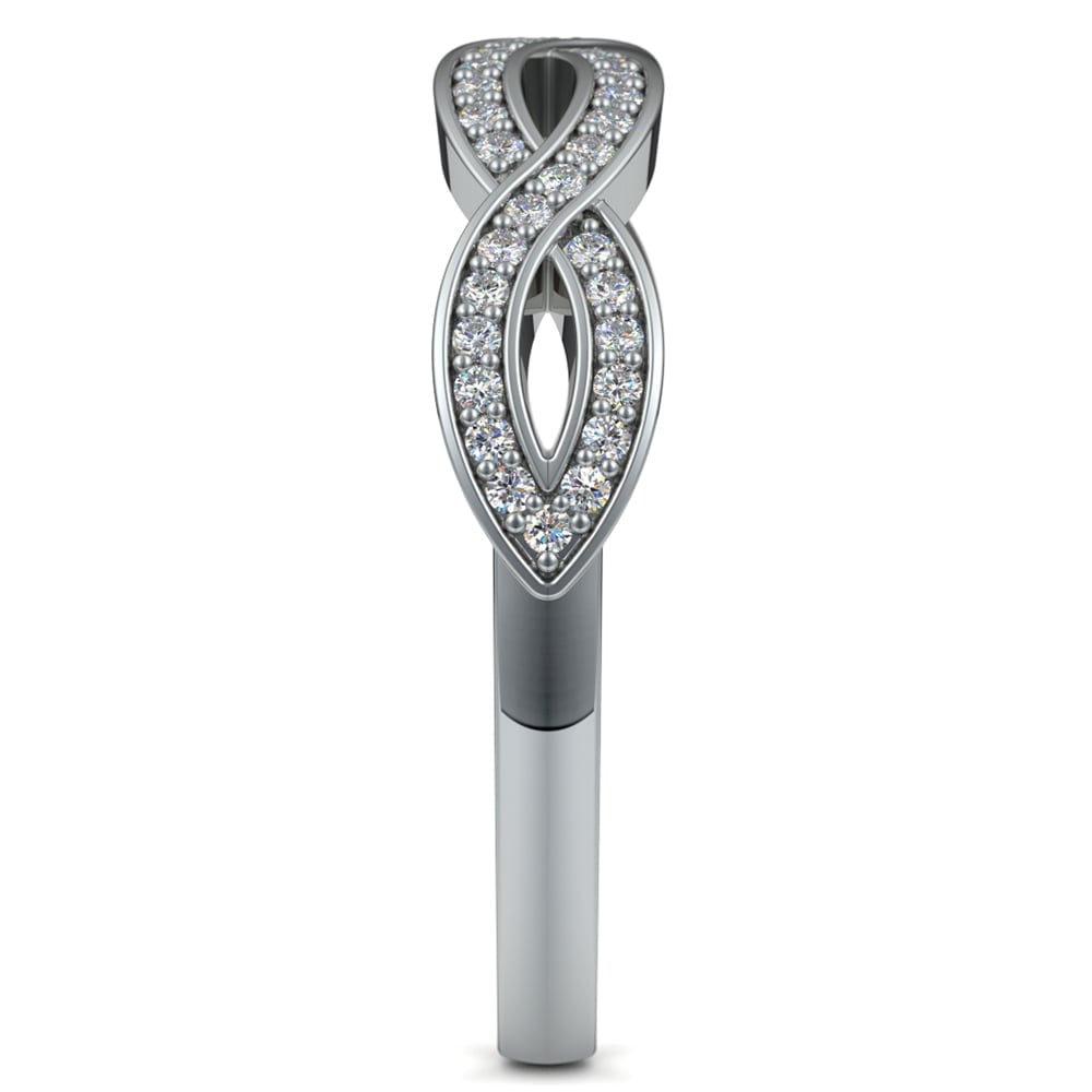Infinity Twist Diamond Wedding Ring in White Gold | 05