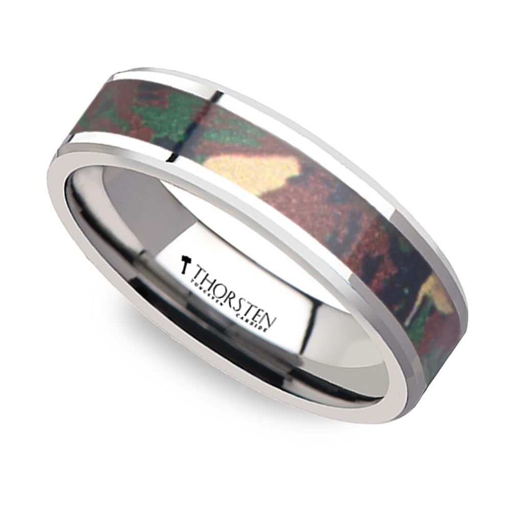 Army Camouflage Wedding Ring In Tungsten (6mm) | 01