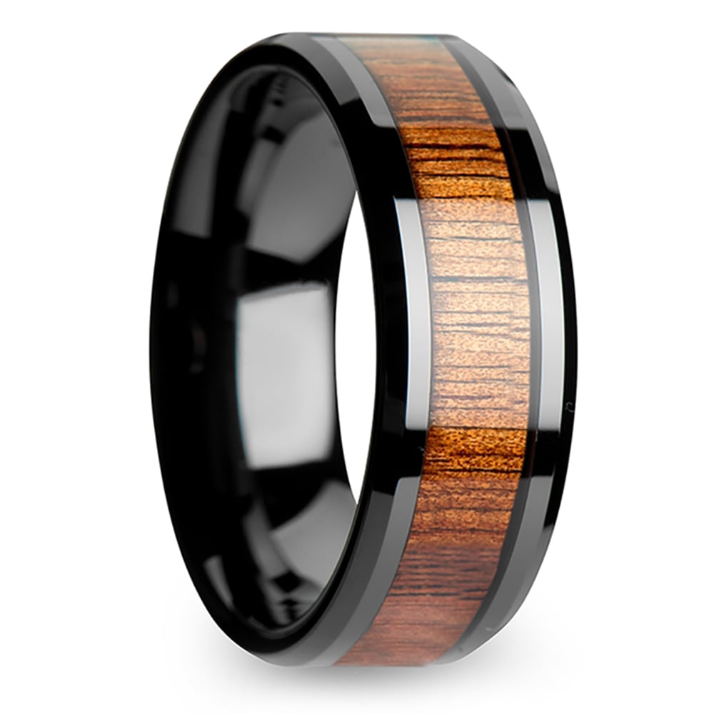 Mens Hawaiian Koa Wood Inlay Wedding Ring - The Low Tide | 02