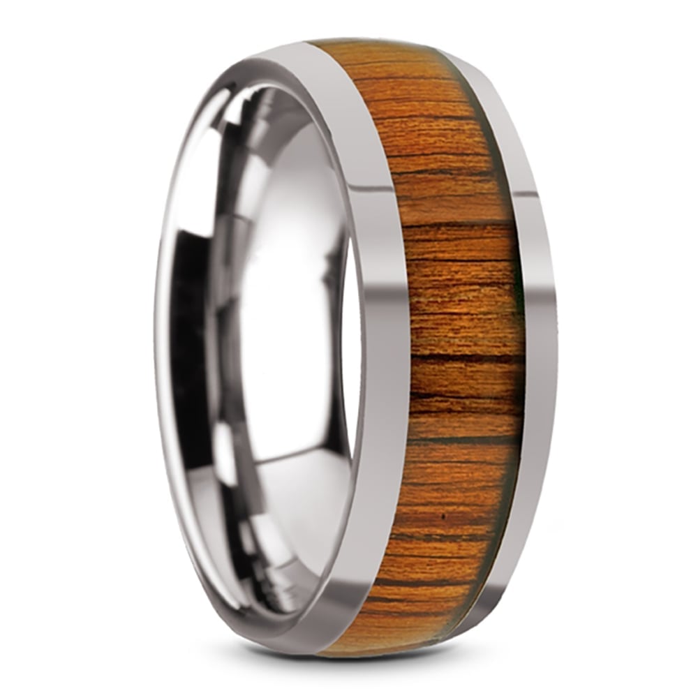 Riptide - Tungsten Mens Ring with Koa Wood Inlay (8mm) | Thumbnail 02