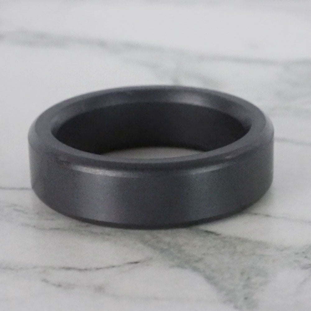 Kratos - Elysium Black Diamond Ring With Polished Finish (6mm Wide) | 04
