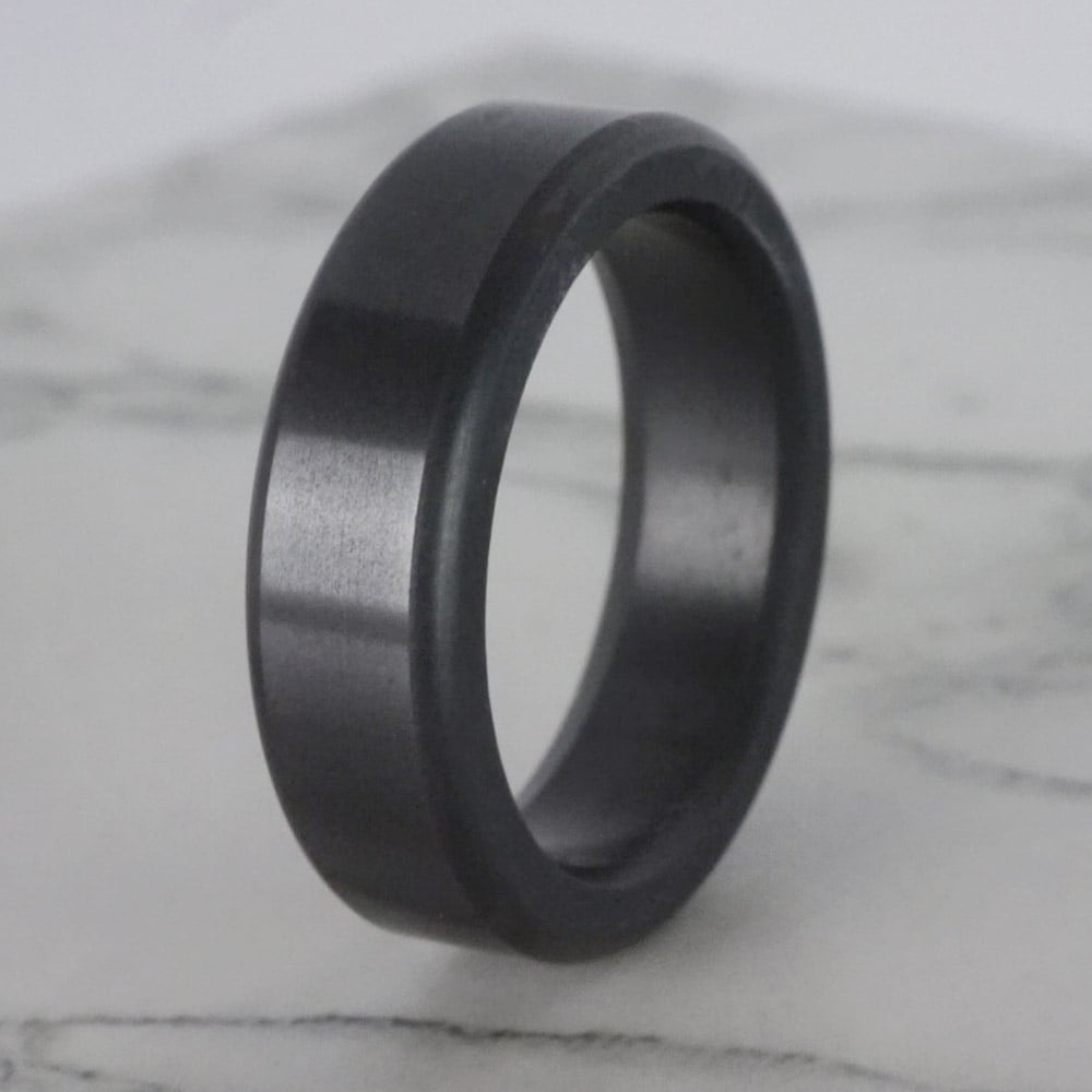 Kratos - Elysium Black Diamond Ring With Polished Finish (6mm Wide) | 05