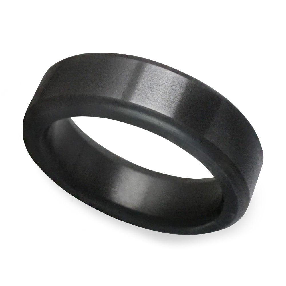 Kratos - Elysium Black Diamond Ring With Polished Finish (6mm Wide) | 01