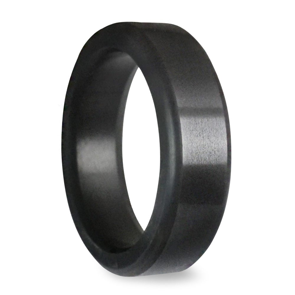 Kratos - Elysium Black Diamond Ring With Polished Finish (6mm Wide) | 02