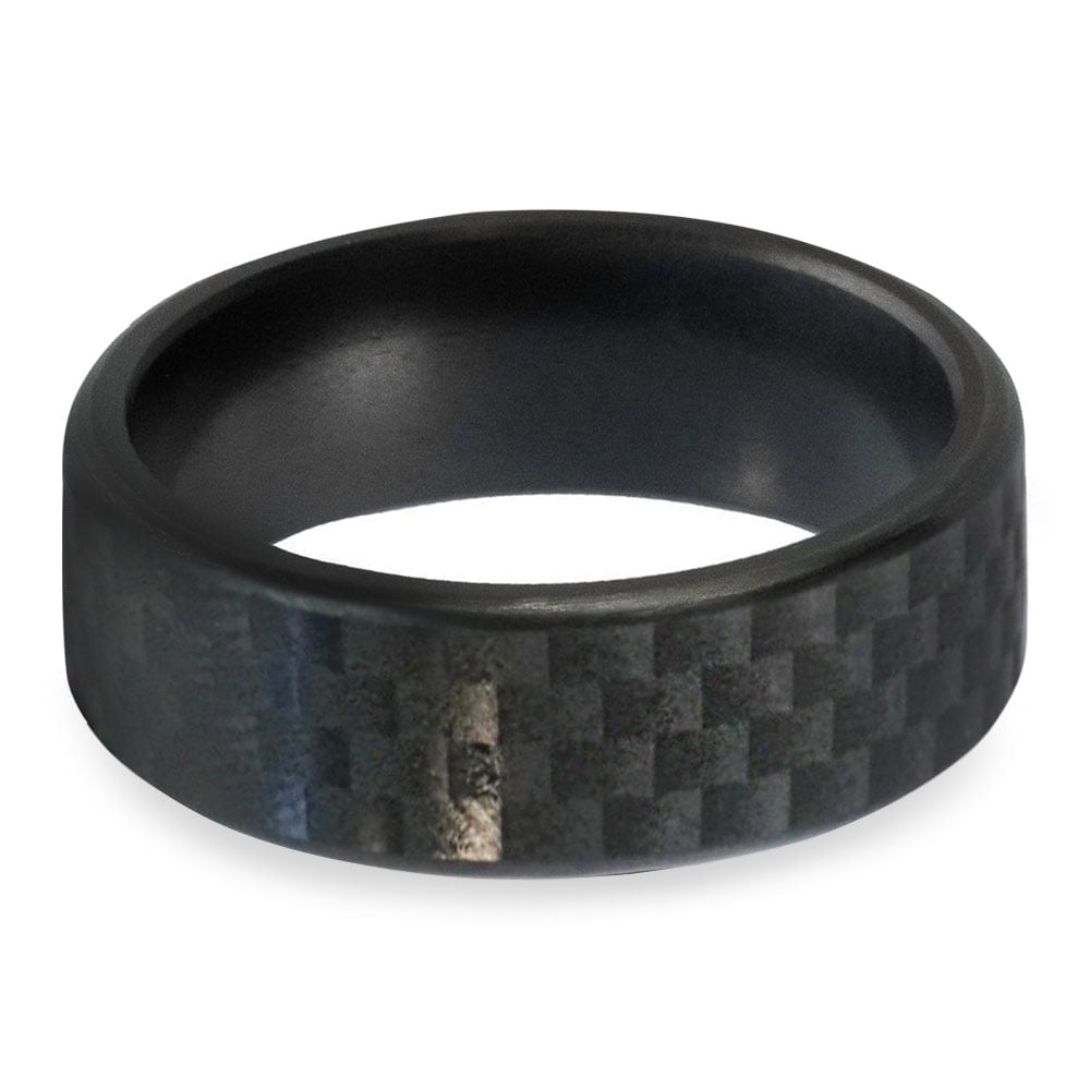 Kratos - Elysium Black Diamond Ring With Carbon Fiber Effect Finish (8mm)  | 03