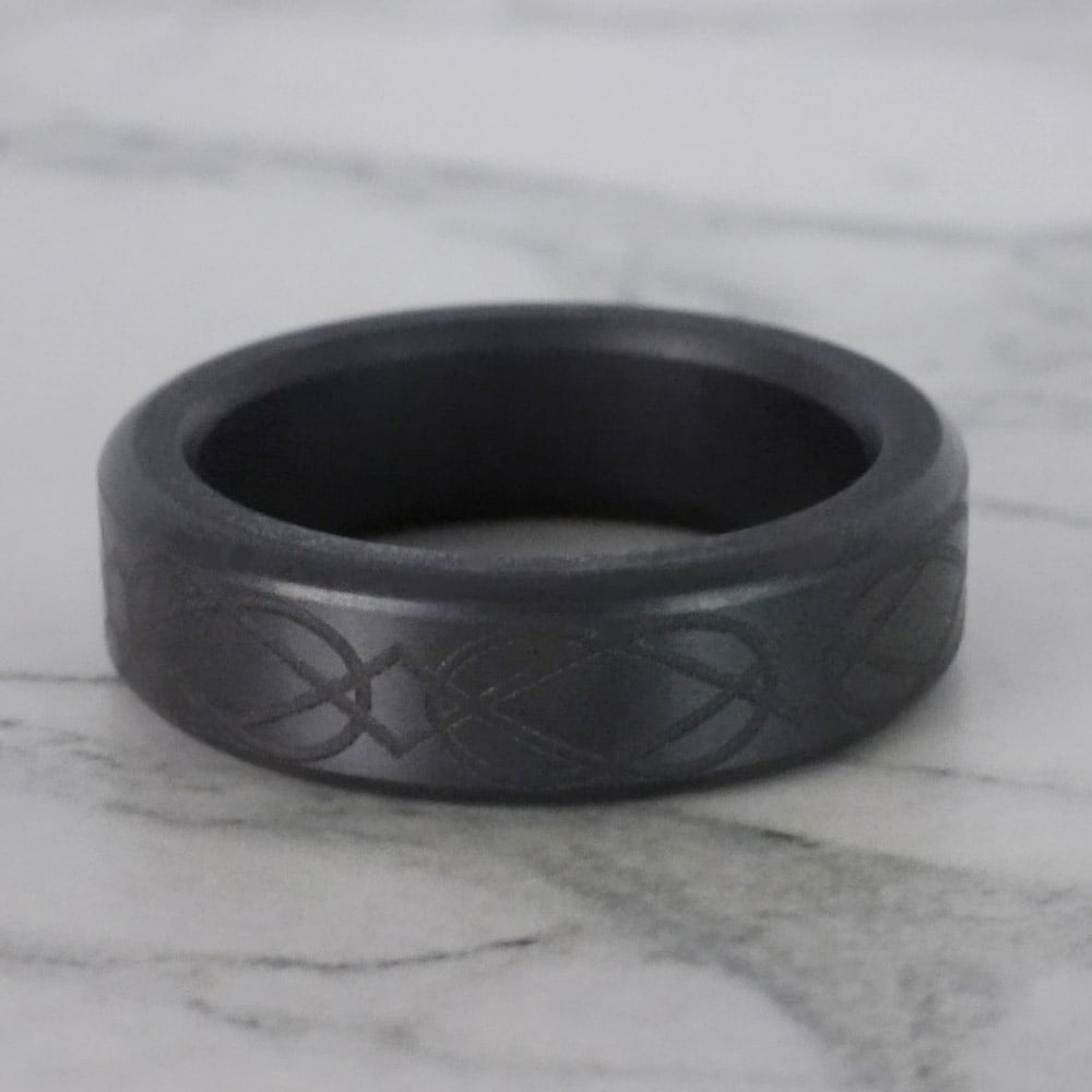 Kratos - Black Celtic Mens Engagement Ring In Elysium (6mm) | 04