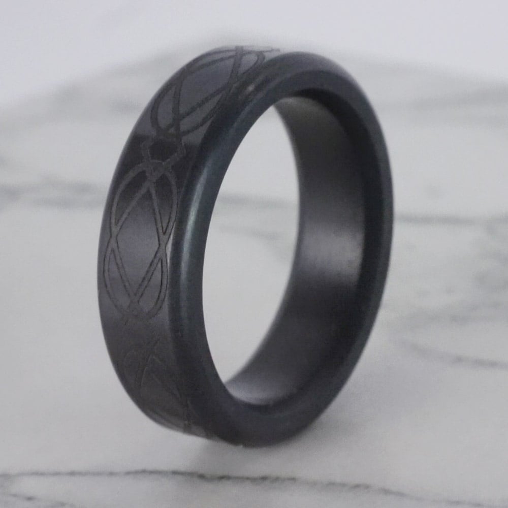 Kratos - Black Celtic Mens Engagement Ring In Elysium (6mm) | 05