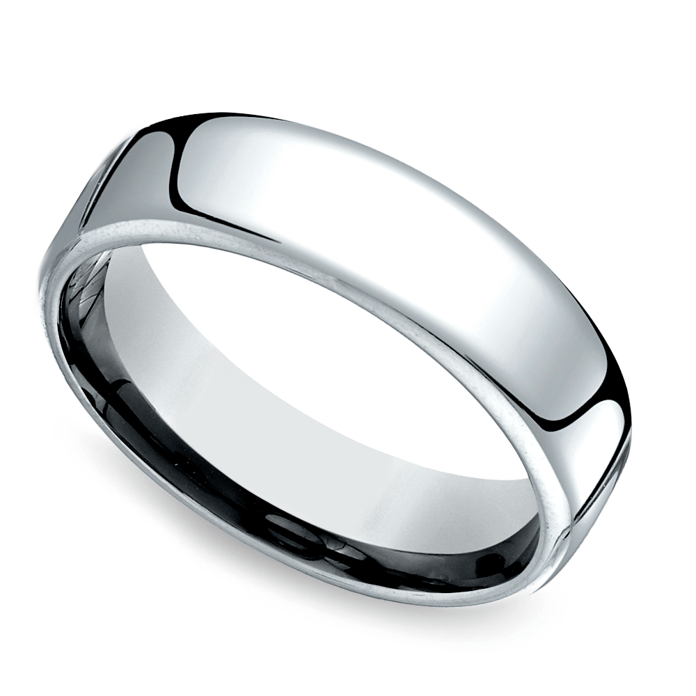Low Dome Men's Wedding Ring in Platinum (6.5mm) | Zoom
