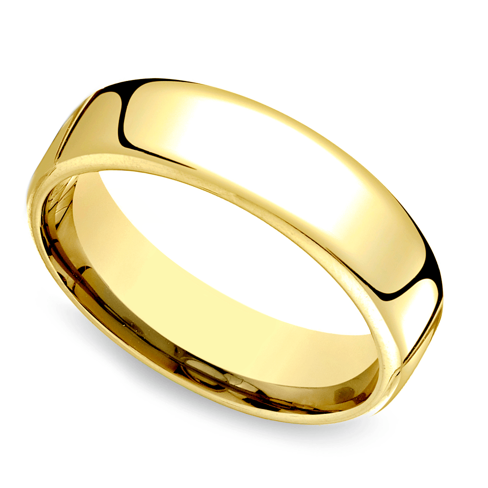 Low Dome Men's Wedding Ring in Yellow Gold (6.5mm) | 01