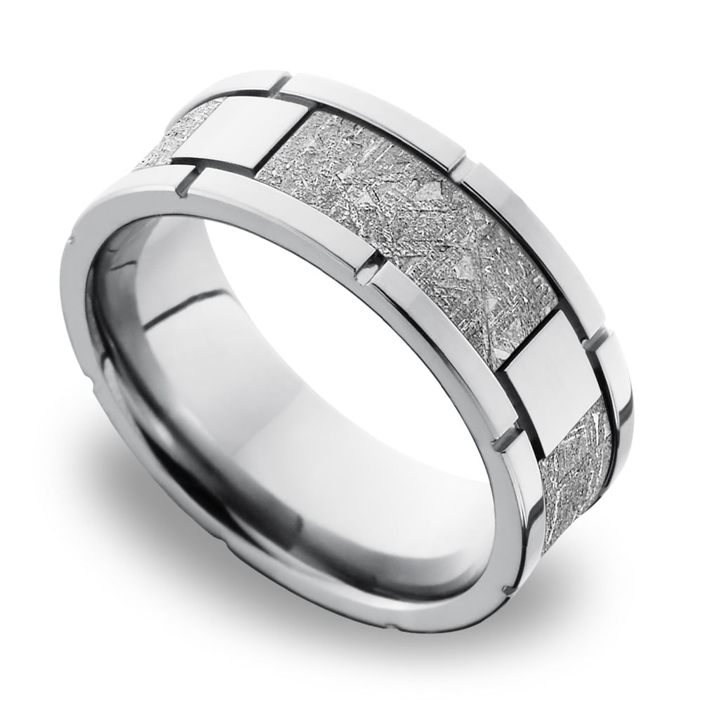 Cobalt Chrome Mens Ring With Meteorite Inlay - Space Walk | 01
