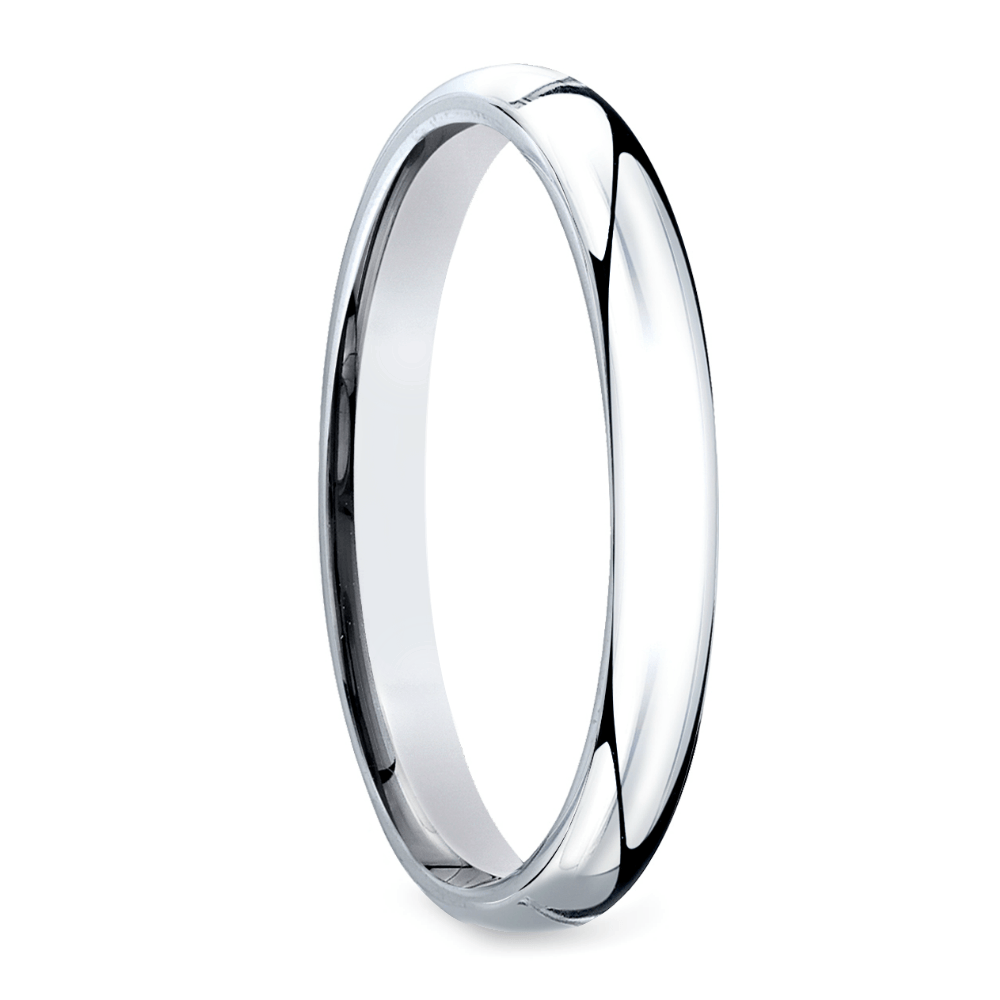 Mid Weight Comfort Fit Wedding Band For Men In White Gold | Thumbnail 02