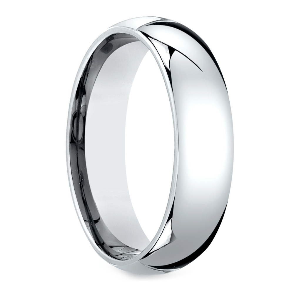 Mid Weight Wedding Band For Men In White Gold (6 Mm) | 02