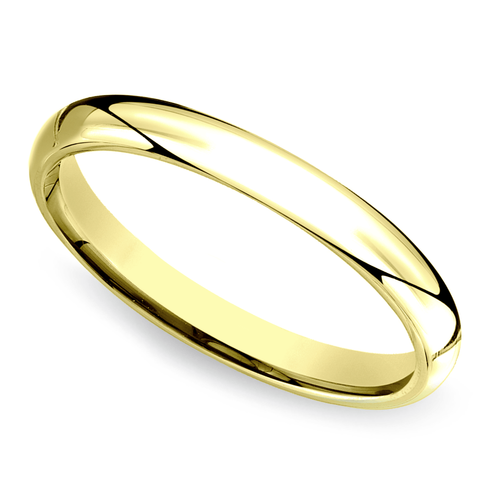 Mid Weight Comfort Fit Wedding Band For Men In Gold | 01