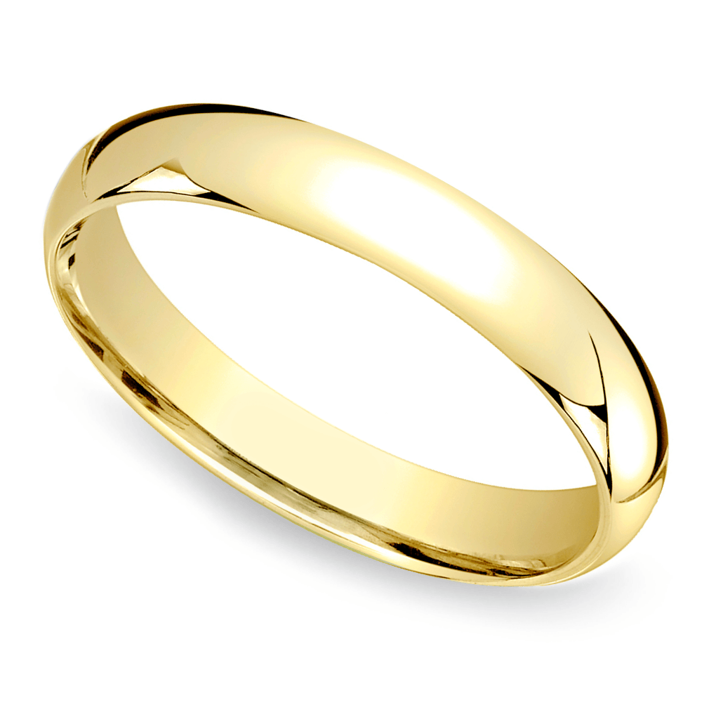 Mens Yellow Gold Wedding Ring (Mid-Weight 4mm) | 01