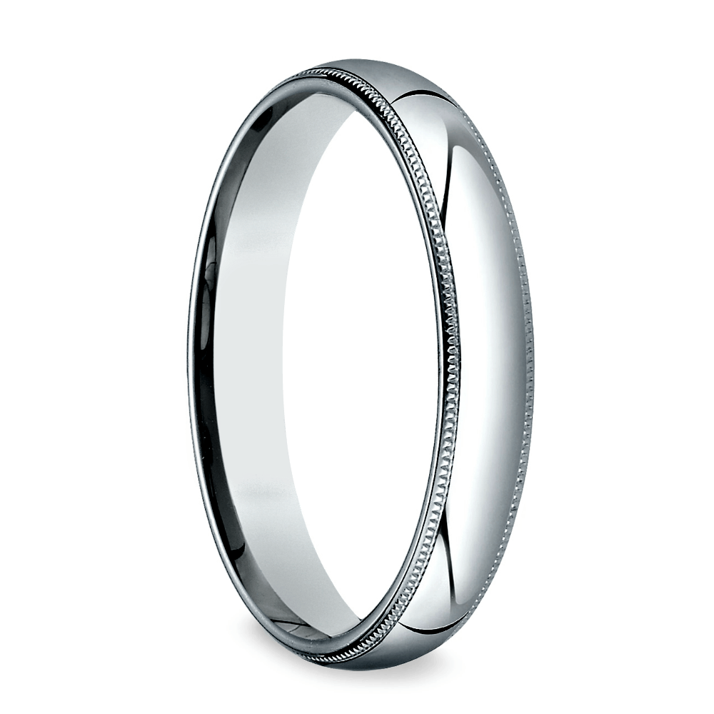 Milgrain Men's Wedding Ring in White Gold (4mm) | Thumbnail 02