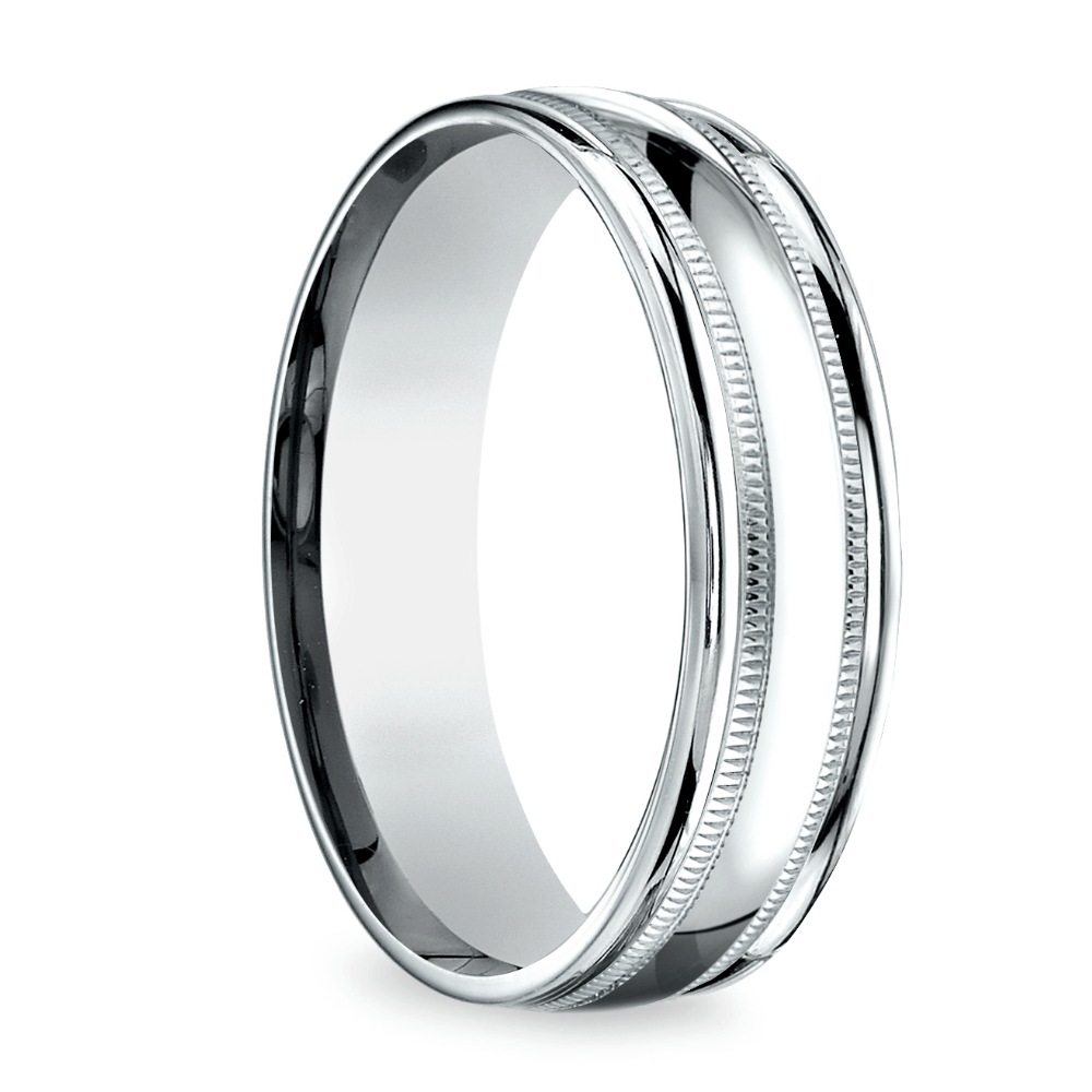 Milgrain Men's Wedding Ring in Platinum (6mm) | 02
